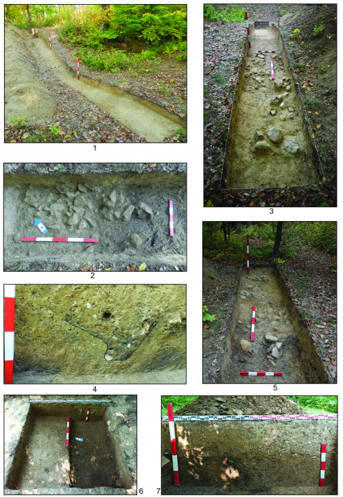 Fig. 2. Vânători-Neamț - Valea Rea: 1-7, aspect din timpul cercetărilor.