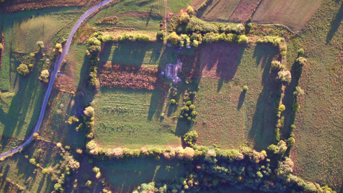 Img. 1. Fotografie aeriană verticală a castrului de la Bologa (2020)