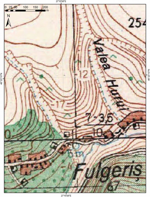 Fig. 1. Amplasarea sitului pe harta topografică (DTM Romania)