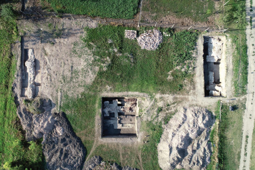 Fig.14. Vedere generală a secțiunilor cercetate, fotografie realizată cu drona.
