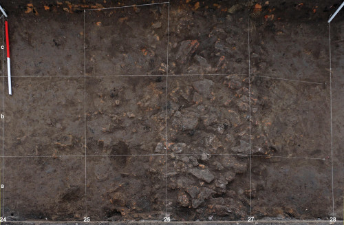Fig. 8. Ripiceni-Holm. Structura / Locuința S/L 7 (m 24-28, nivelul -0,80-1 m) / Structure / Dwelling S/D 7 (m 24-28, level -0,80-1 m).