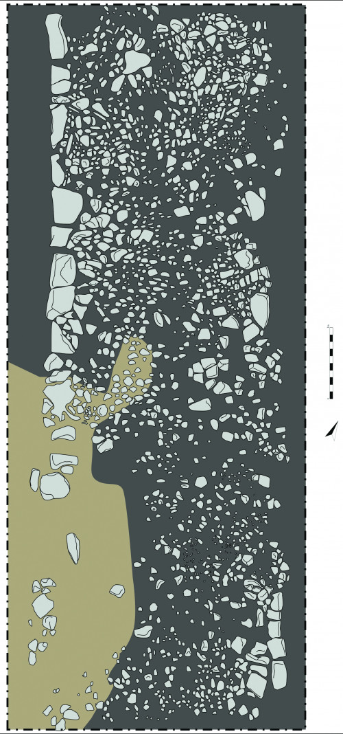 Fig. 1: Desen al porțiunii de drum roman.