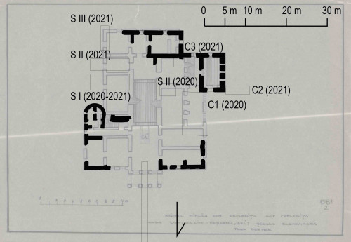 Fig. 2. Plan secțiuni arheologice, 2021