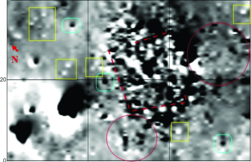 Fig.1. Rezultatele magnetometriei efectuată la Milova - Cioaca Milovei (Alexandru Hegyi) 