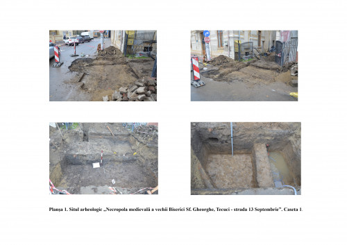 Pl. I. Situl arheologic „Necropola medievală a vechii Biserici Sf. Gheorghe, Tecuci – strada 13 Septembrie”. Caseta 1.