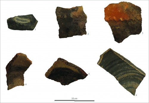 Fig. 10. Fragmente ceramice din secolele 2-4 d.Chr. descoperite în secțiunea S15, cx. 1, situl AR052.