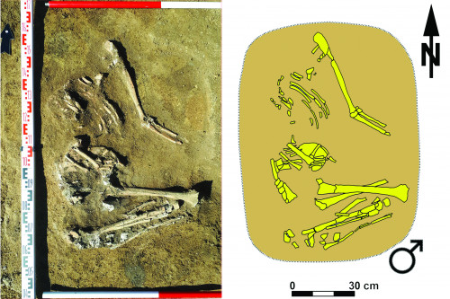 Fig. 6. Lungani-După Vie. Mormântul M1/2022 (foto S.-C. Enea; desen S. Popovici).